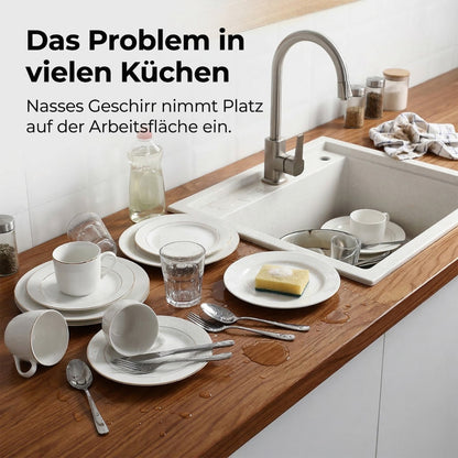 Homelix Rollbares Abtropfgestell aus Edelstahl für die Küchenspüle