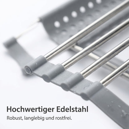 Homelix Rollbares Abtropfgestell aus Edelstahl für die Küchenspüle