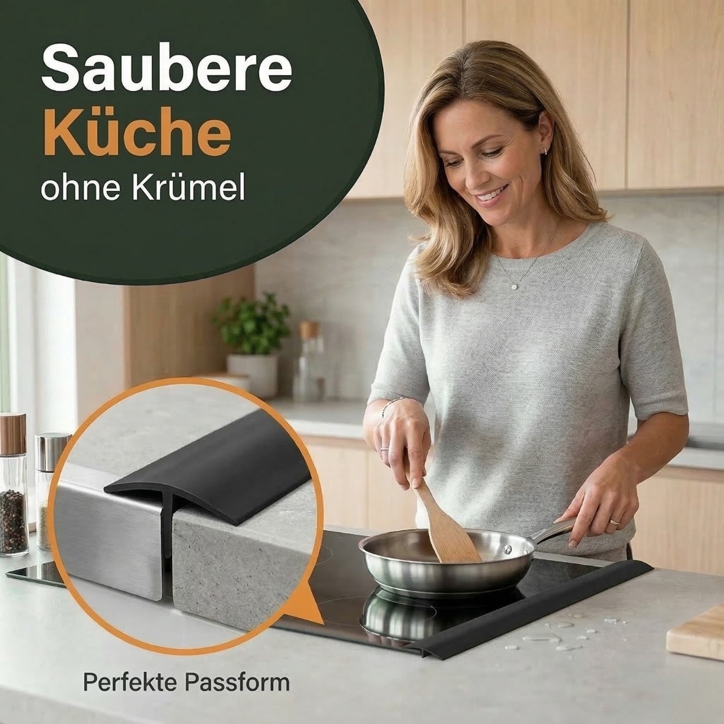 Homelix Herd-Lückenabdeckung aus Silikon – 2 Stück