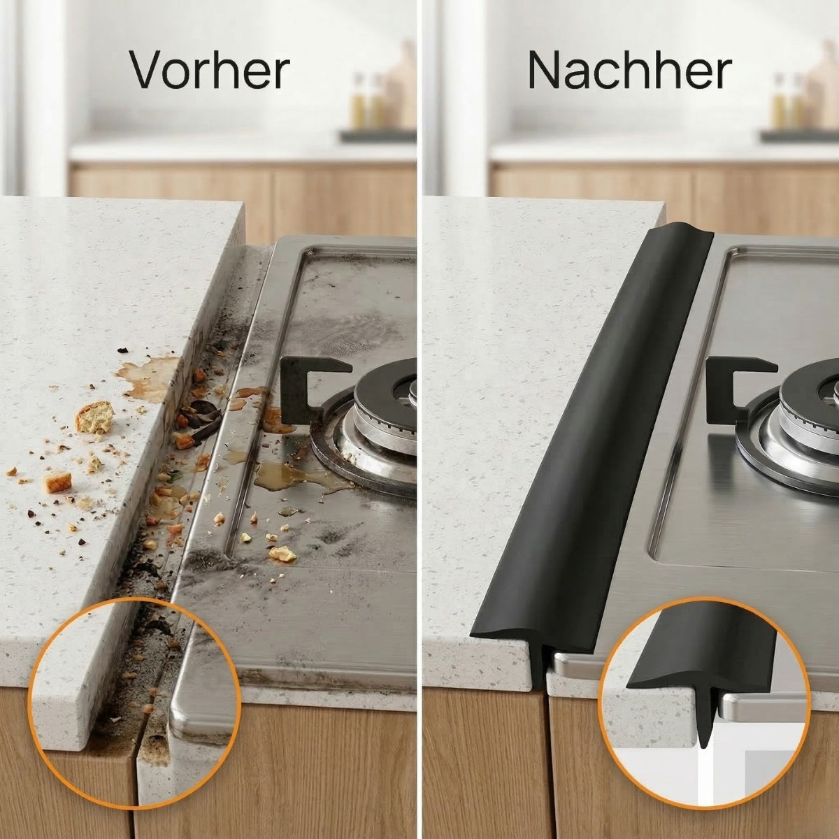 Homelix Herd-Lückenabdeckung aus Silikon – 2 Stück